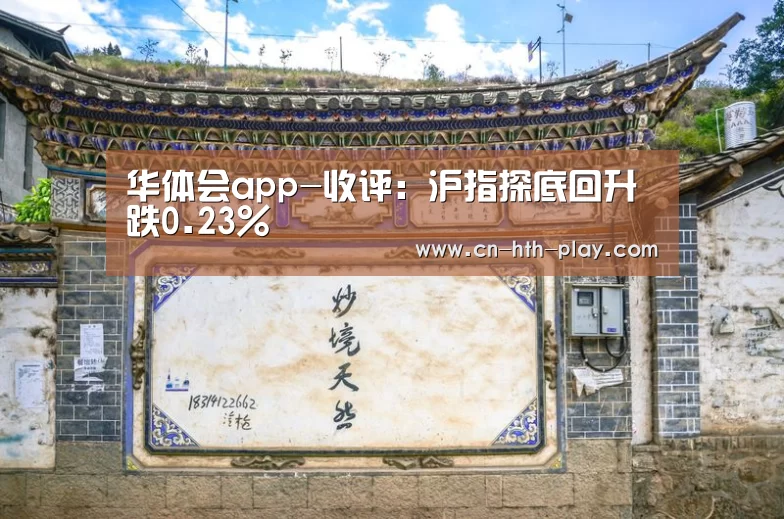 华体会app-收评：沪指探底回升跌0.23%(图1)